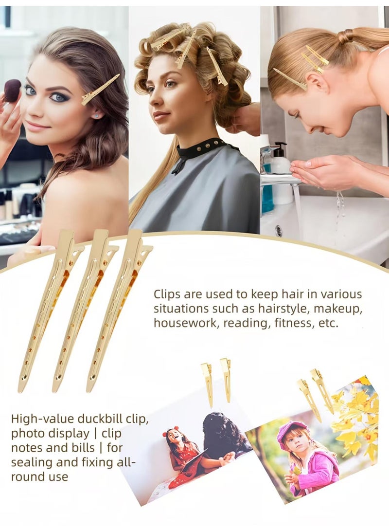 Loucky 60 PCS Duckbill Clips Set - High-quality metal hair clips, Heavy Duty Rustproof Alligator Sectioning Clips (3 Sizes) with Storage Box | No-Slip Grip for Thick Hair, Salon & Home Styling - Image 5