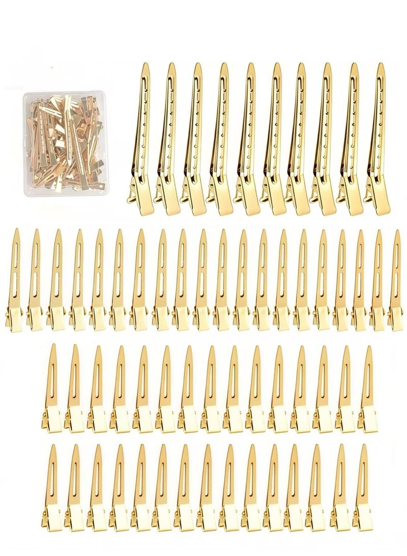 Loucky 60 PCS Duckbill Clips Set - High-quality metal hair clips, Heavy Duty Rustproof Alligator Sectioning Clips (3 Sizes) with Storage Box | No-Slip Grip for Thick Hair, Salon & Home Styling - Image 1