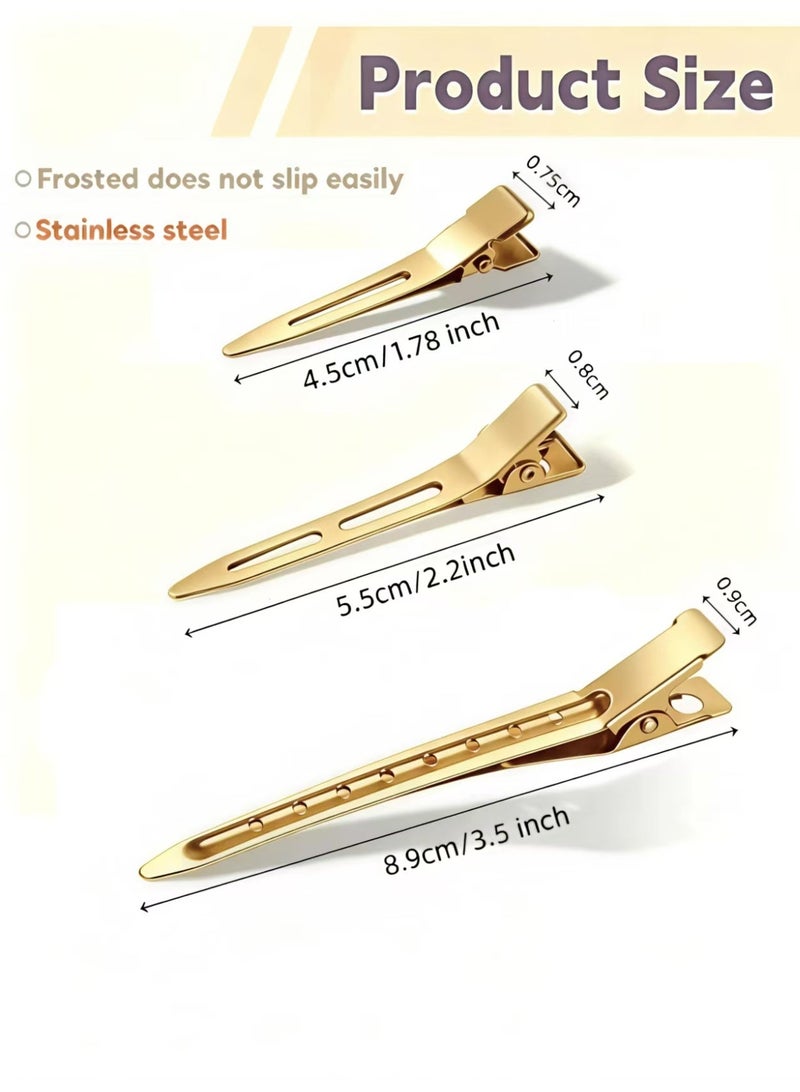 Loucky 60 PCS Duckbill Clips Set - High-quality metal hair clips, Heavy Duty Rustproof Alligator Sectioning Clips (3 Sizes) with Storage Box | No-Slip Grip for Thick Hair, Salon & Home Styling - Image 2