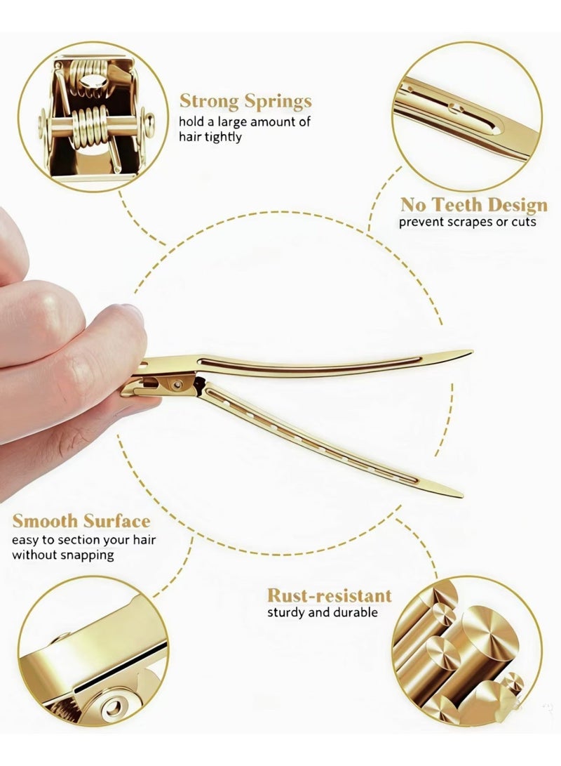 Loucky 60 PCS Duckbill Clips Set - High-quality metal hair clips, Heavy Duty Rustproof Alligator Sectioning Clips (3 Sizes) with Storage Box | No-Slip Grip for Thick Hair, Salon & Home Styling - Image 3