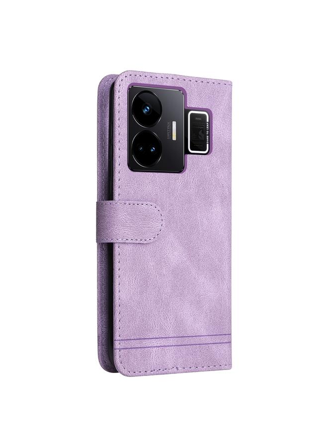 اس-توب جراب لهاتف Realme GT Neo 5 5G / GT3 مصنوع من الجلد مع أزرار معدنية وغطاء هاتف من الجلد بتصميم شجرة الحياة - Image 3