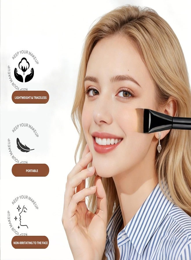ELESDA Foundation Brush for Liquid Makeup, Angled Liquid Foundation Brush, Premium Makeup Brush Set, Cream Foundation Concealer Brush, Black - Image 3