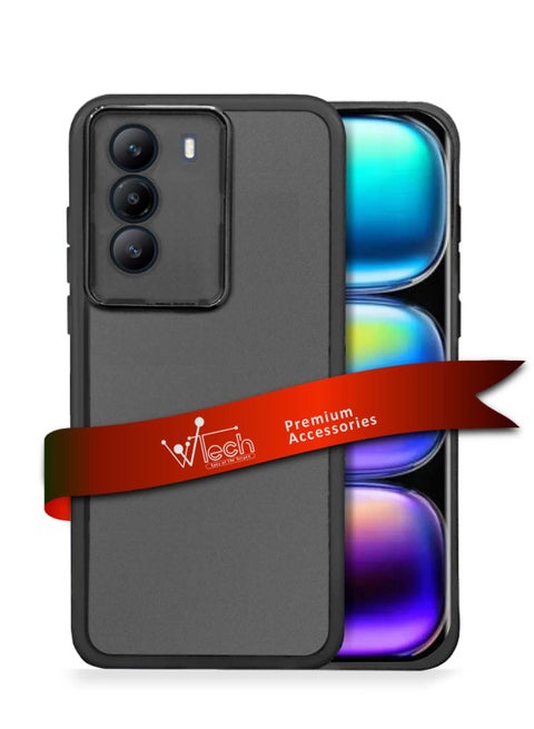 Infinix Hot 50 Pro+ / Infinix Hot 50 Pro Plus 4G 2024 Soft Transparent TPU Silicone Ultra Thin Phone Stylish Electroplated Camera Border Back Case Cover - Black