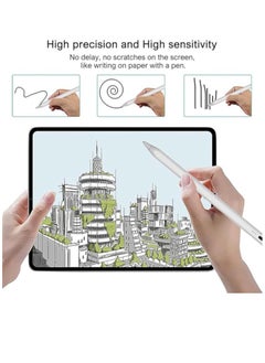 ماركة غير محددة قالم تاتش متوافق مع ايباد والتابلت والهواتف الذكية التي تعمل بنظام iOS واندرويد مع قلم لمس سريع الشحن، أبيض  - Image 5