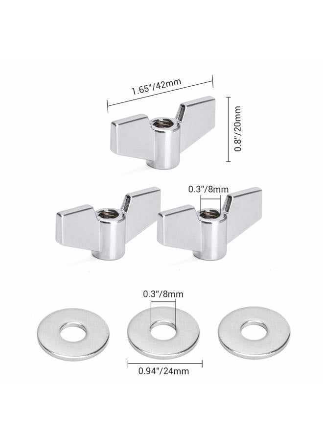 Facmogu 23PCS Cymbal Replacement Accessories, Cymbal Stand Felts, Drum Cymbal Felt Pads Include Wing Nuts, Washers, Cymbal Sleeves & Drum Key - Gray - Image 4