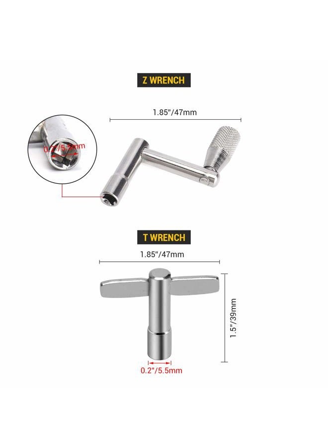 Facmogu 23PCS Cymbal Replacement Accessories, Cymbal Stand Felts, Drum Cymbal Felt Pads Include Wing Nuts, Washers, Cymbal Sleeves & Drum Key - Gray - Image 3