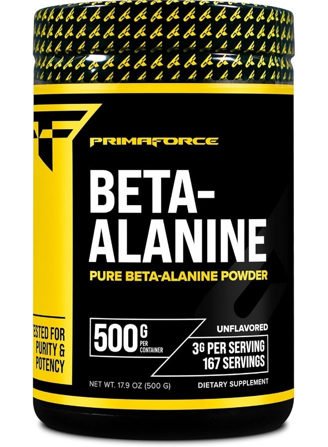 Primaforce Beta Alanine Powder 500 Grams (1.1lbs) Unflavored - Pre Workout and Post Workout Supplement - Image 1