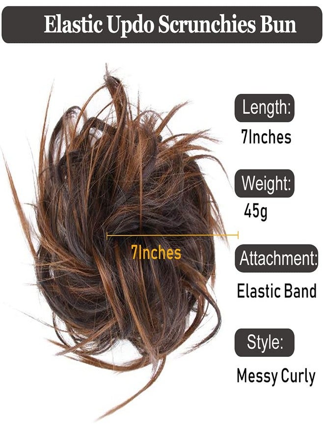HMD Tousled Updo Messy Bun Hair Piece Hair Extension Ponytail With Elastic Rubber Band Updo Extensions Hairpiece Synthetic Hair Extensions Scrunchies Ponytail Hairpieces for Women 6AH30# - Image 2