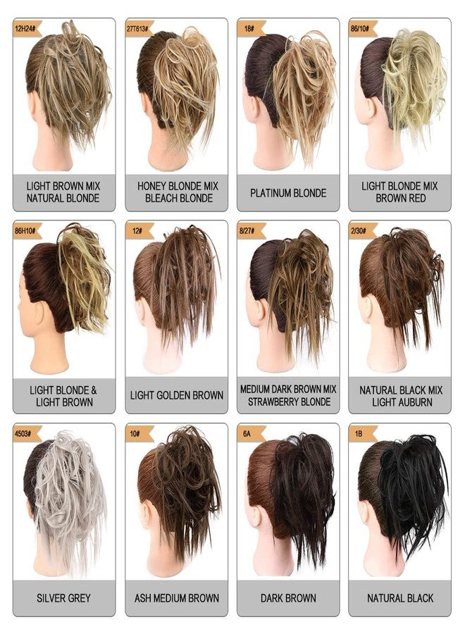 HMD Tousled Updo Messy Bun Hair Piece Hair Extension Ponytail With Elastic Rubber Band Updo Extensions Hairpiece Synthetic Hair Extensions Scrunchies Ponytail Hairpieces for Women 6AH30# - Image 4