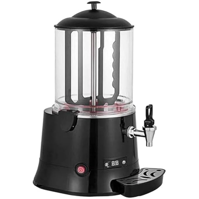 ريحني آلة توزيع الشوكولاتة الساخنة، صانع شوكولاتة ساخنة تجاري بسعة 10 لتر، سخان مشروبات كهربائي مع ترموستات قابل للتعديل 30~90 درجة مئوية، معدات تقسية الشوكولاتة للحفلات - Image 2