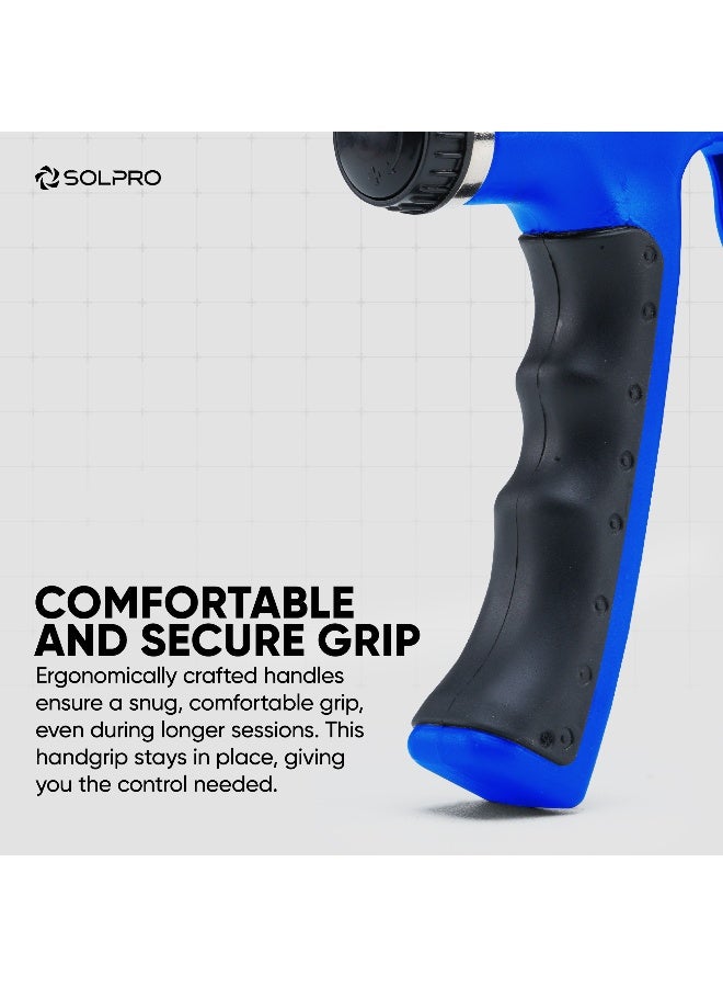 SOLPRO Velgrip Adjustable Hand Grip Strengthener with Mechanical Counter for Men & Women | Adjustable 5 to 60 kg Resistance | Forearm, Wrist & Finger Strengthener | Home, Gym Workouts (Black/Blue) - Image 5