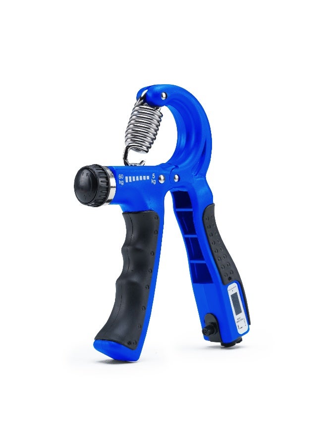 SOLPRO Velgrip Adjustable Hand Grip Strengthener with Mechanical Counter for Men & Women | Adjustable 5 to 60 kg Resistance | Forearm, Wrist & Finger Strengthener | Home, Gym Workouts (Black/Blue) - Image 1