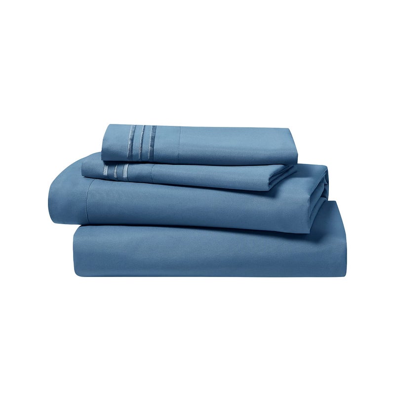 Clara Clark Bed Sheets, Premier 1800 Series 4 Piece Bed Sheet Set, Deep Pocket, Wrinkle, Fade, Stain Resistant, Luxury Soft Bedding Sheets & Pillowcases, King, Blue Heaven - Image 5