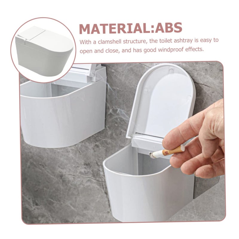 Wall Mounted Toilet Shaped Ashtray Lid Cover European Style Ceramic - Image 4