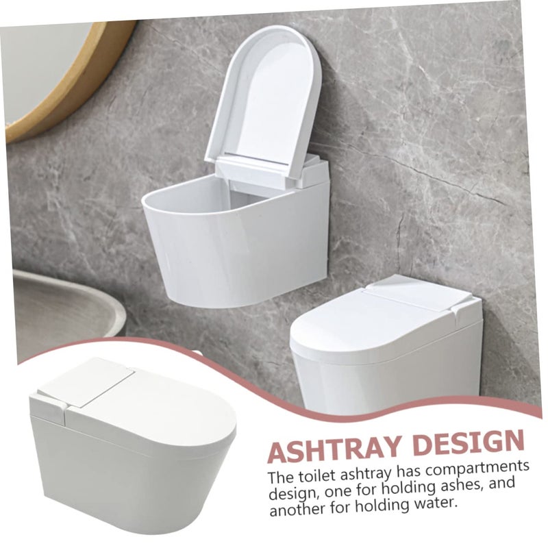 Wall Mounted Toilet Shaped Ashtray Lid Cover European Style Ceramic - Image 5