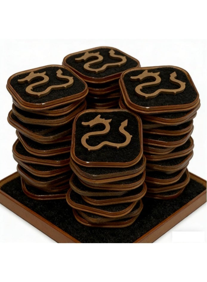 Revanna Agarwood Dragon-Shaped Incense Slices 48P - Image 2