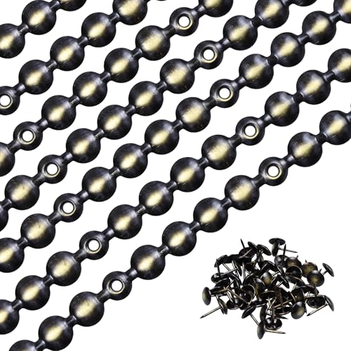 bociloy 10Pcs 1 Meter Upholstery Tacks Strips, Decorative Nail Strips Trim for Sofa, Headboard, Chair Furniture with Single Tacks (D11mm Bronze) - Image 1