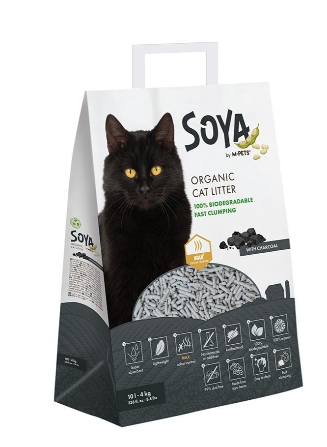 mpets Soya Organic Cat Litter Charcoal 10 L – 100% Biodegradable - Image 1