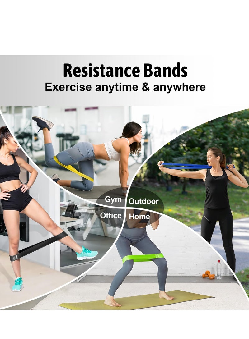 Generic Resistance Loop Exercise Bands Set of 5, Latex Workout Bands with Carry Bag, Strength Bands for Legs,  Body, Fitness, Yoga, Pilates, Women, Men and Kids - Image 4