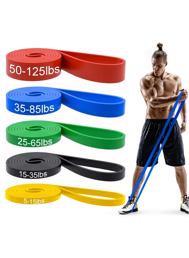 Generic Resistance Loop Exercise Bands Set of 5, Latex Workout Bands with Carry Bag, Strength Bands for Legs,  Body, Fitness, Yoga, Pilates, Women, Men and Kids - Image 1