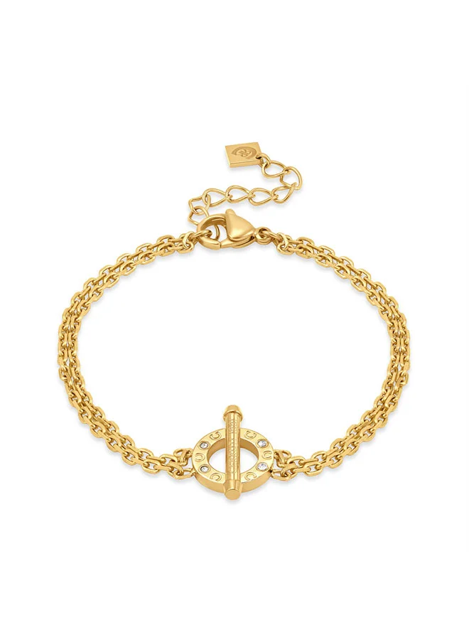 شيروتي 1881 Noemi Gold Round and Line Motif Bracelet