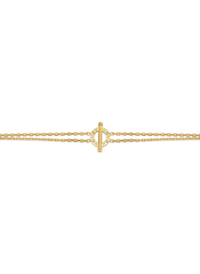 شيروتي 1881 Noemi Gold Round and Line Motif Bracelet
