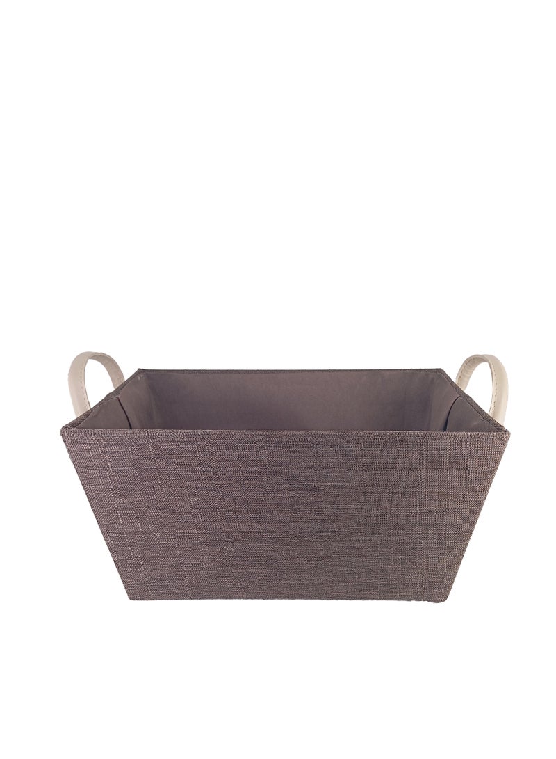 Multiperpose Storage Basket organizer coved with fabric - Brown - Image 2