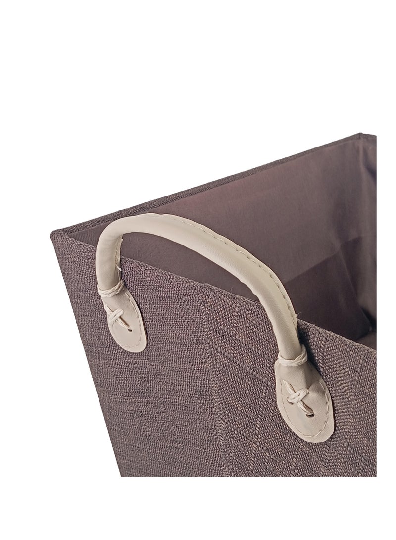 Multiperpose Storage Basket organizer coved with fabric - Brown - Image 3
