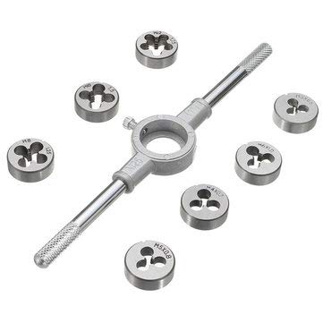 Generic 8Pcs Metric Tap Wrench And Die Set M3-M12 Nut Bolt Alloy Metal Hand Tools 
