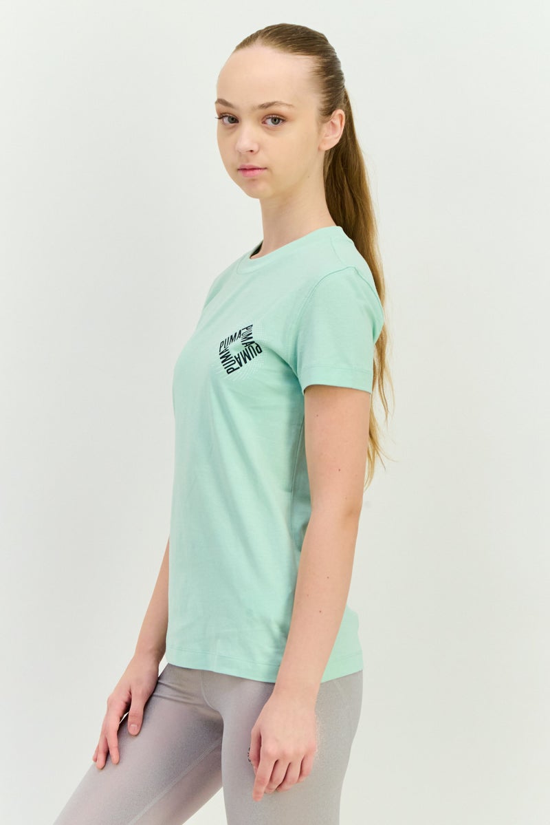 PUMA Women Sportswear Fit Short Sleeve Training T-Shirt, Sage Green  - Image 2
