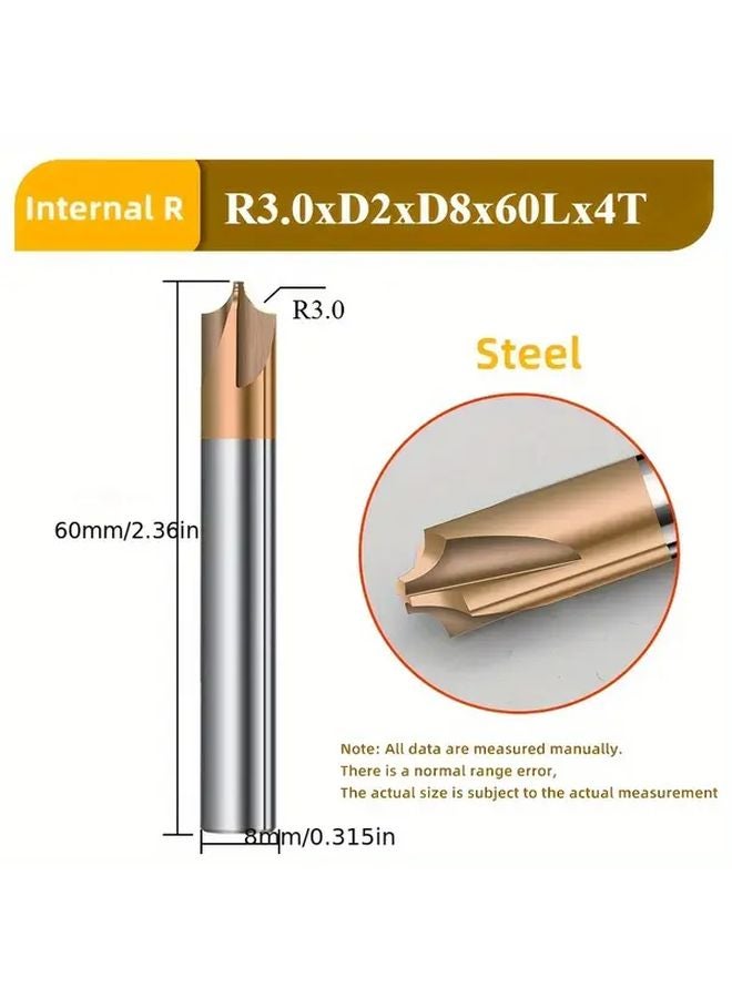 R3 0xD2xD8x60Lx4T قاطع تفريز حرف بمقدار 45 درجة لأعمال تشغيل المعادن الدقيقة باستخدام التحكم الرقمي الحوسبي - Image 1