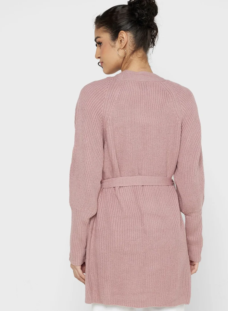 ELLA Longline Cardigan With Self Tie