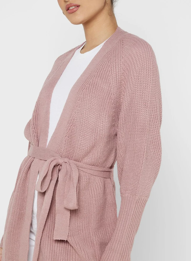 ELLA Longline Cardigan With Self Tie