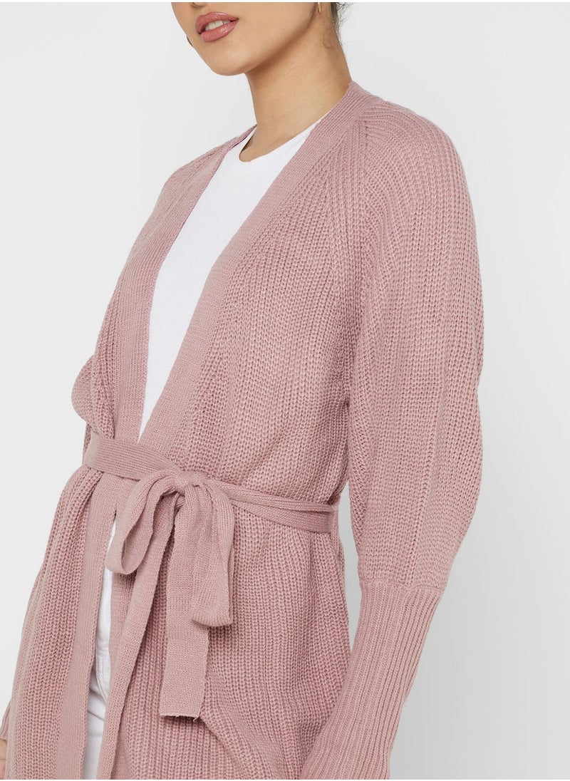 ELLA - Longline Cardigan With Self Tie - Image 1