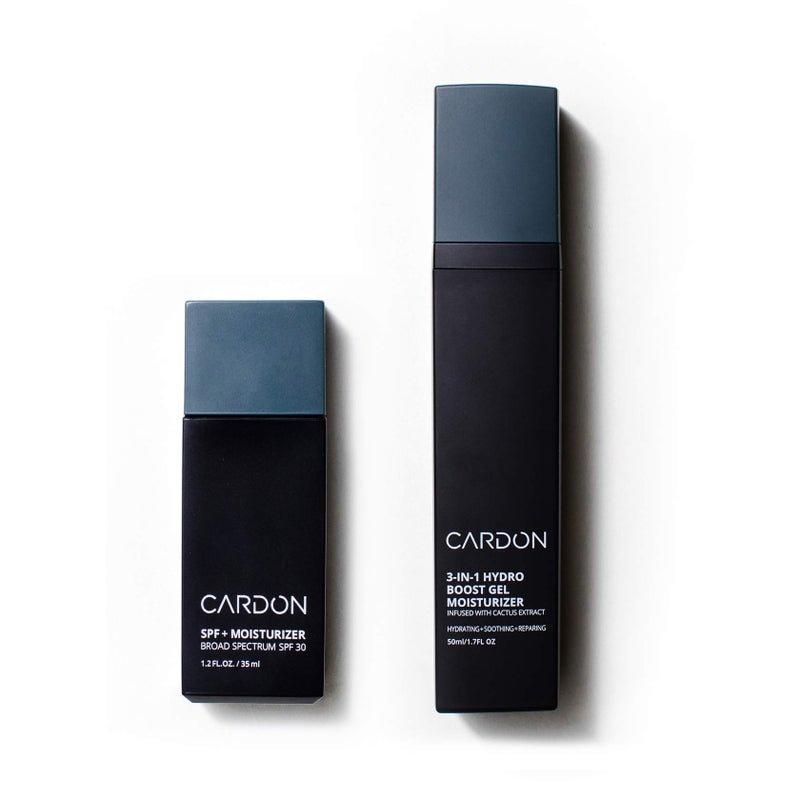 Cardon Men's AM + PM Face Moisturizers Bundle: Daytime SPF Moisturizer; Nighttime Repair Gel Moisturizer | Korean Skincare For Men - Image 1