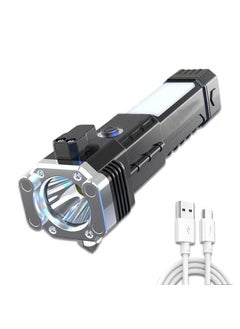 KIDSDELIGHT KIDSDELIGHT Rechargeable Torch Flashlight Long Distance Beam Range Car Rescue Torch with Hammer Window Glass and Seat Belt Cutter Builtin Mobile USB Fast Charger Power Bank  - Image 1