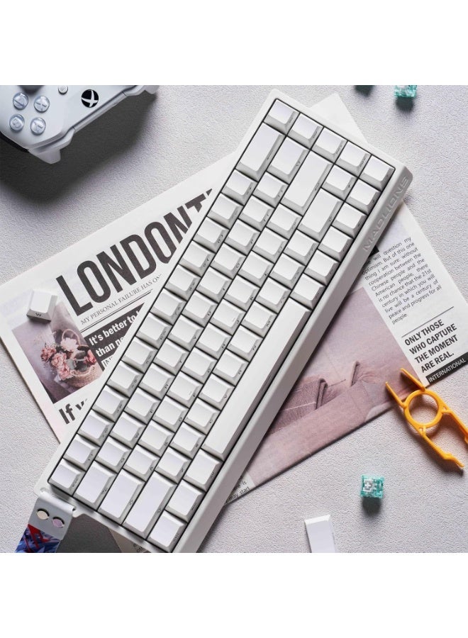 Madlions Mad 68 HE Mechanical Gaming Keyboard with Magnetic Switches, 16M Color RGB Lighting, 8000Hz Rapid Switching Technology, 0.02mm Tactile Keys, 68 Keys for FPS Gaming, White - Image 5
