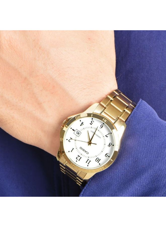 CASIO Men Water Resistant Analog Watch MTP- V004G - 7B - 40 mm - Gold - Image 5