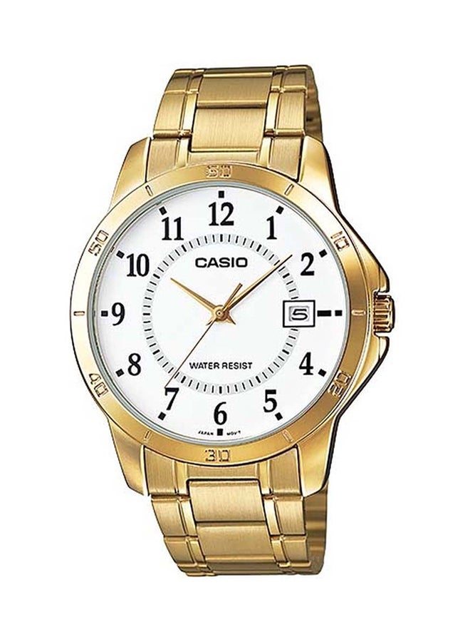 CASIO Men Water Resistant Analog Watch MTP- V004G - 7B - 40 mm - Gold - Image 1