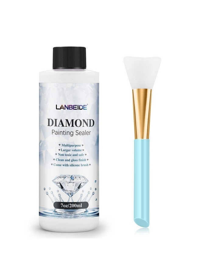 LANBEIDE Updated Diamond Painting Sealer 200ML with Silicone Brush, 5D Diamond Painting Glue Sealer Permanent Hold & Shine Effect Conserver for Jigsaw Puzzles (7 OZ) - Image 1