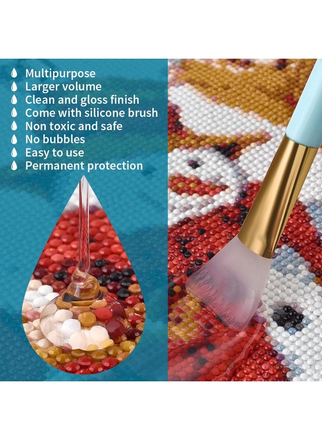 LANBEIDE Updated Diamond Painting Sealer 200ML with Silicone Brush, 5D Diamond Painting Glue Sealer Permanent Hold & Shine Effect Conserver for Jigsaw Puzzles (7 OZ) - Image 2