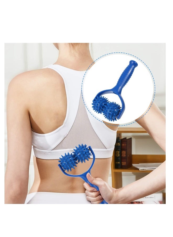 Generic PVC Muscle Relaxer Roller Muscle Roller Stick Handheld Foam Roller Massager for Back Neck Arm Leg (Blue)  - Image 5