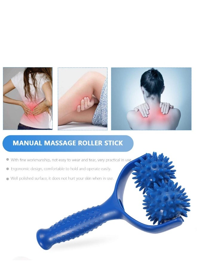 Generic PVC Muscle Relaxer Roller Muscle Roller Stick Handheld Foam Roller Massager for Back Neck Arm Leg (Blue)  - Image 4