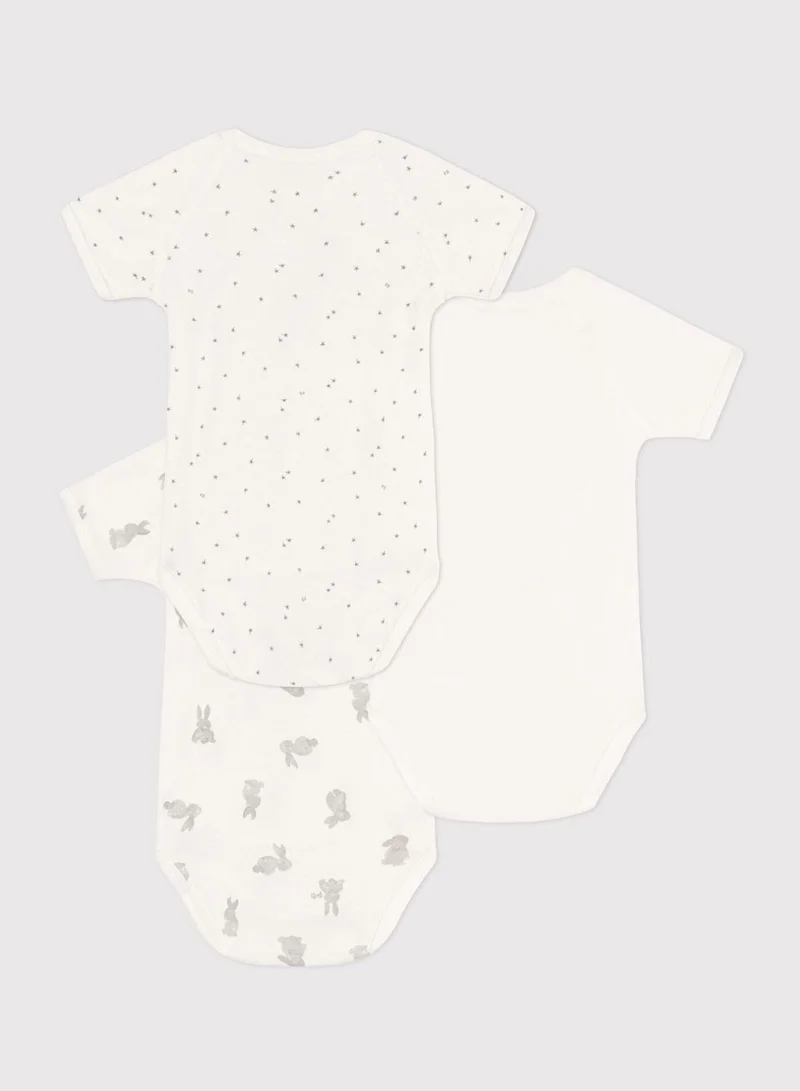 Petit Bateau Kids 3 Pack Printed Bodysuits
