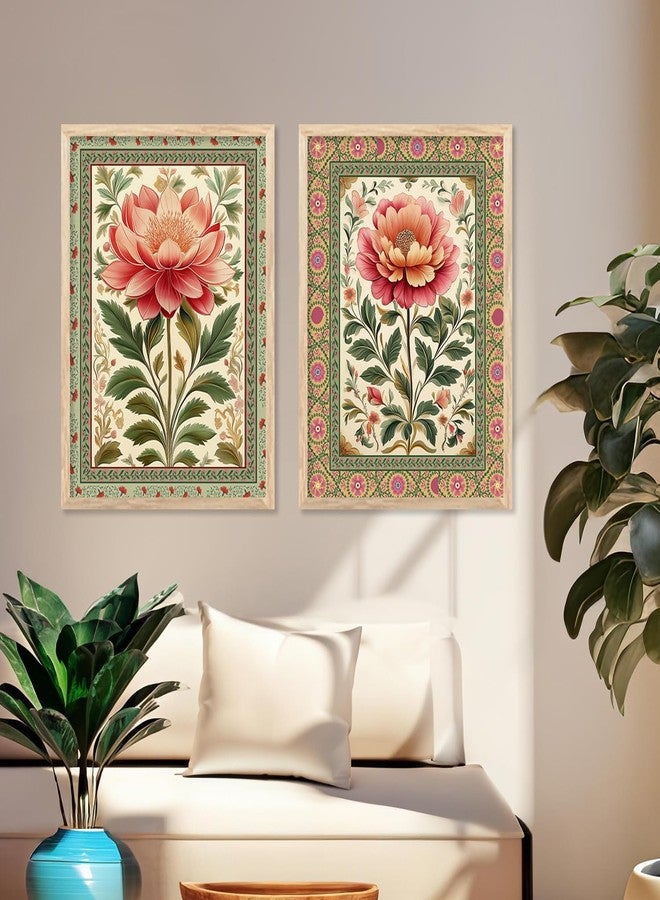 HOTHOUSE Pichwai Art Painting for Wall Decoration | Wall Poster With frames | Traditional Indian Wall Art Madhubani Paintings for Living Room | Framed Wall Painting for Home Room Bedroom Office Wall Décor Wall Paintings For Home Decoration | Indian Wall Art Home Decor Frames | set of 2 (Art-7, 10x13 inch, Framed) - Image 5