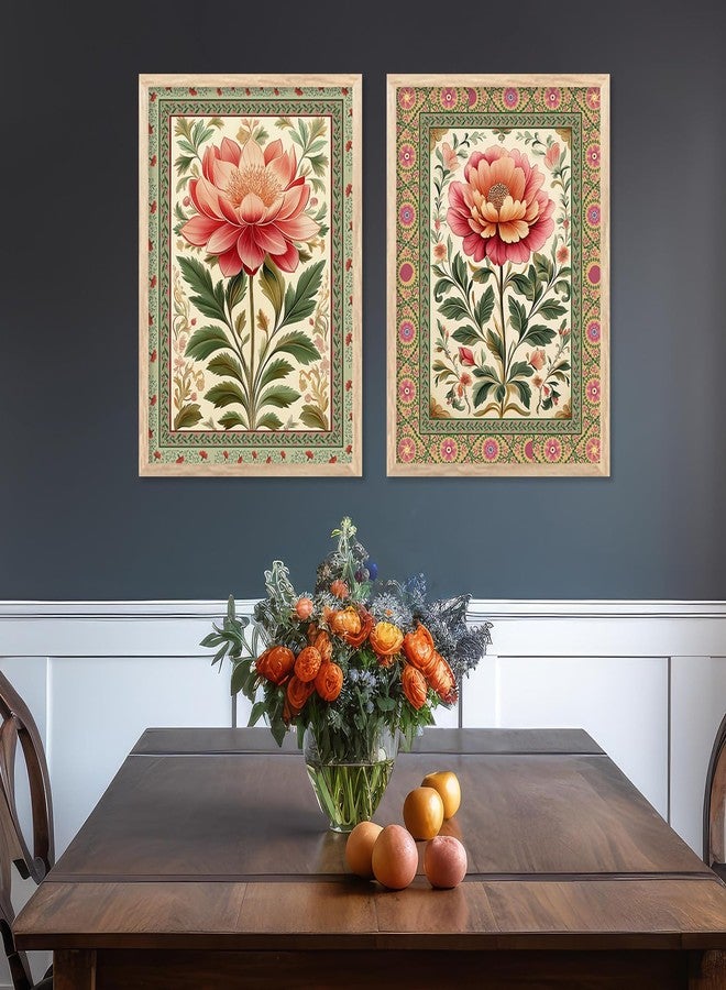 HOTHOUSE Pichwai Art Painting for Wall Decoration | Wall Poster With frames | Traditional Indian Wall Art Madhubani Paintings for Living Room | Framed Wall Painting for Home Room Bedroom Office Wall Décor Wall Paintings For Home Decoration | Indian Wall Art Home Decor Frames | set of 2 (Art-7, 10x13 inch, Framed) - Image 4