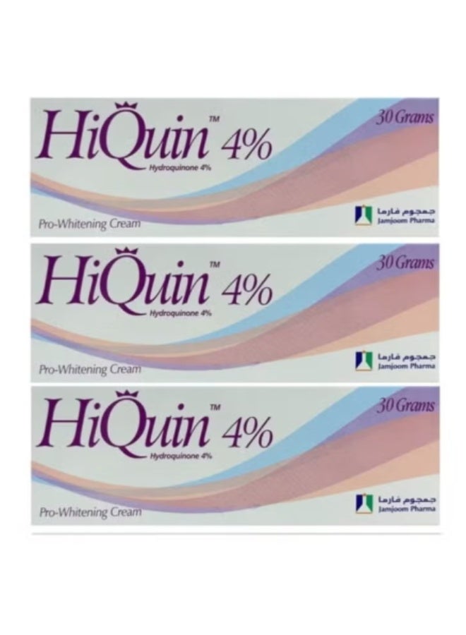 Pack of 3 Hiq uin Pro Whitening beauty Hiqin Cream 4% 30grams