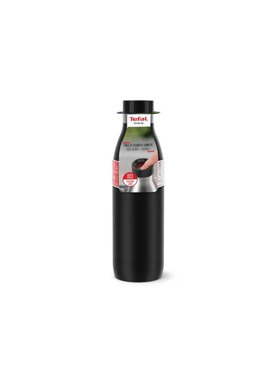 Tefal Tefal Bludrop Drinking Bottle, Reusable Stainless Steel Bottle, Easy Drinking, for Hot & Cold Drinks, 0.7 L, Balck Color