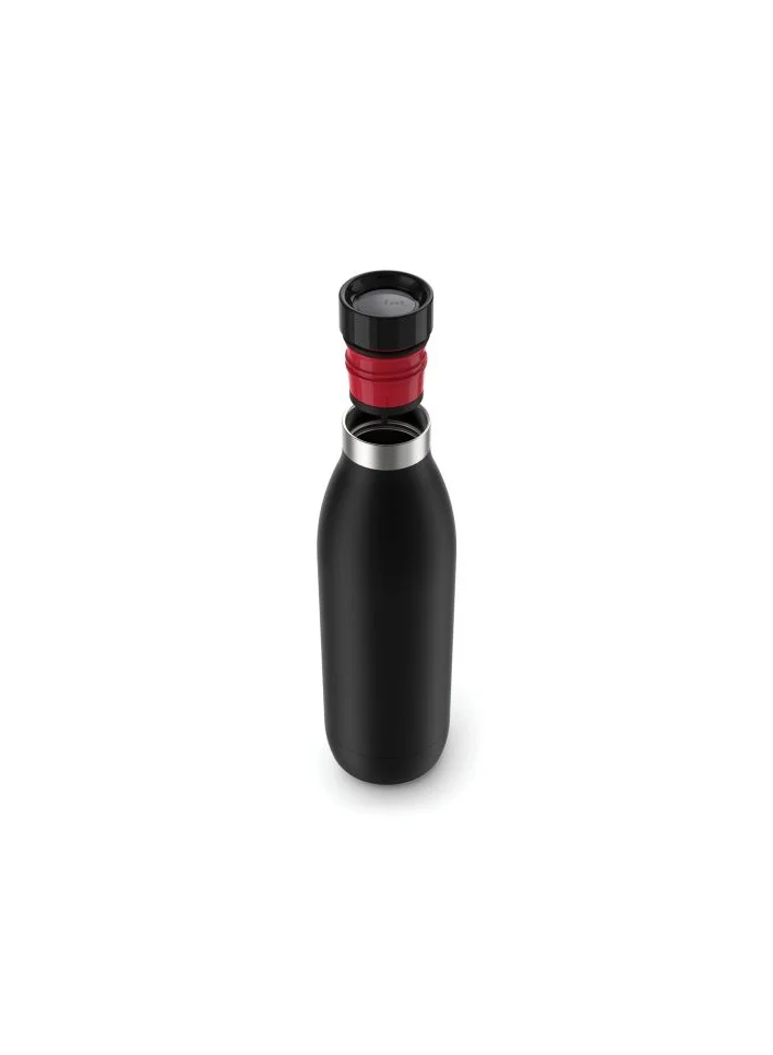 Tefal Tefal Bludrop Drinking Bottle, Reusable Stainless Steel Bottle, Easy Drinking, for Hot & Cold Drinks, 0.7 L, Balck Color