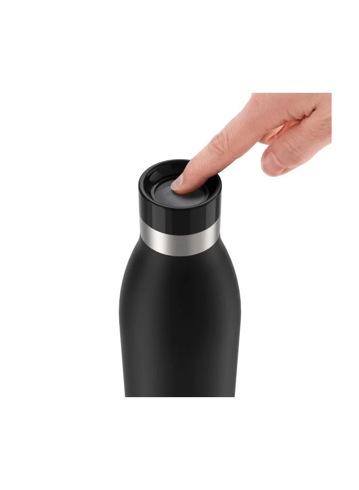 Tefal Tefal Bludrop Drinking Bottle, Reusable Stainless Steel Bottle, Easy Drinking, for Hot & Cold Drinks, 0.7 L, Balck Color
